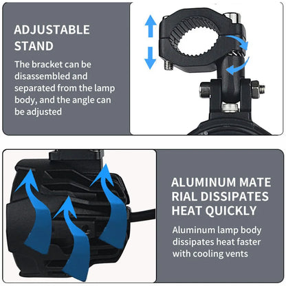 Voodoo Cycle House Pair of 100W Motorcycle Fog Lights Led Auxiliary Driving Light Spotlight
