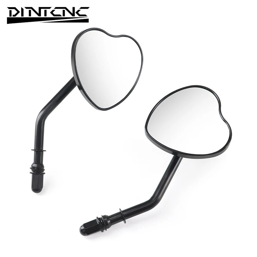 Custom Heart Shaped Rearview Mirrors Universal For Switchback FLD Street Bob FXDB Fat Bob FXDF Low Rider FXDL Wide Glide FXDWG