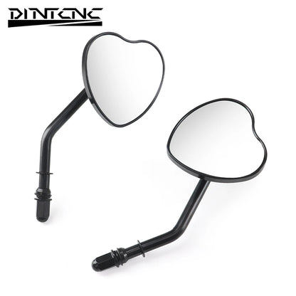 Custom Heart Shaped Rearview Mirrors Universal For Switchback FLD Street Bob FXDB Fat Bob FXDF Low Rider FXDL Wide Glide FXDWG