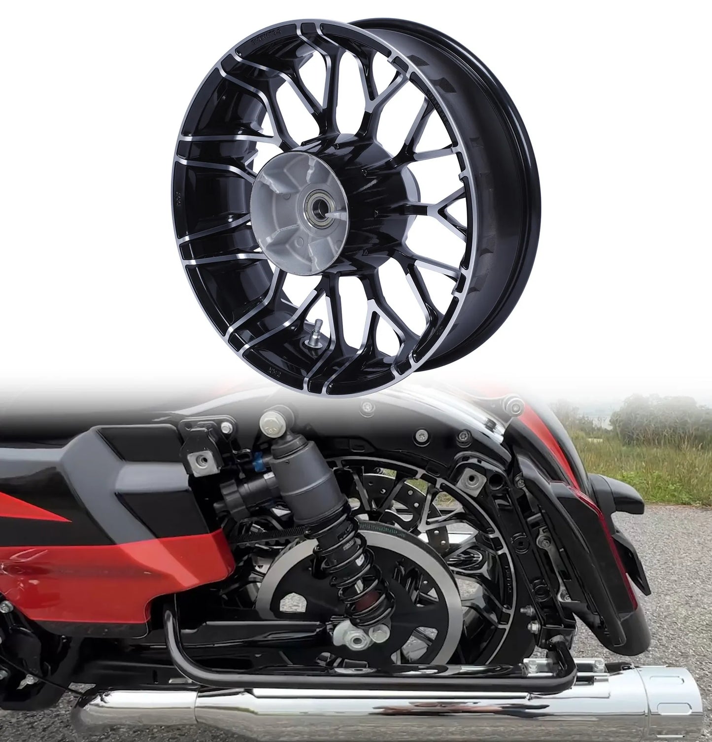Voodoo Cycle House Custom 18"X5.5" Rear Wheel For Harley-Davidson & Custom Applications Touring Electra Street Glide 2008-UP
