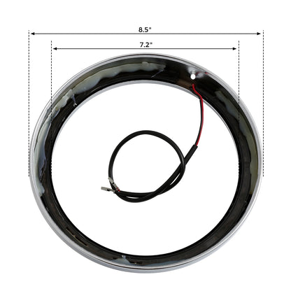 Voodoo Cycle House 7" Headlight Trim Ring With Light For Harley-Davidson Touring Models