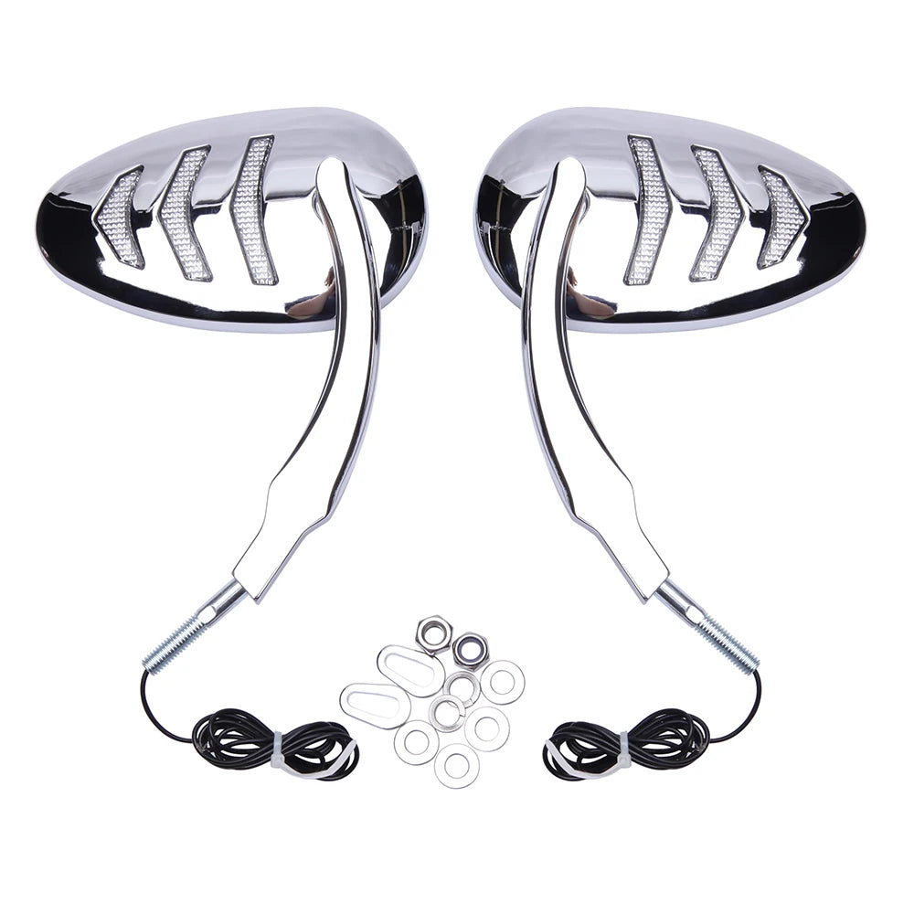 Voodoo Cycle House Custom Rearview Mirrors With LED Turn Signals For Harley Davidson