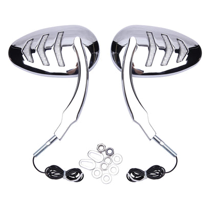 Voodoo Cycle House Custom Rearview Mirrors With LED Turn Signals For Harley Davidson