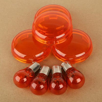 Voodoo Cycle House Turn Signal Lenses W/ Bulbs For Harley-Davidson & Custom Applications