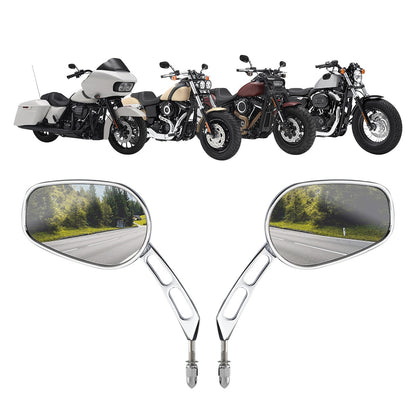 Voodoo Cycle House Custom Mirrors For Harley-Davidson & Custom Applications Touring Street Electra Glide Road King Sportster 883 1200 Dyna Fat Boy Bob Heritage Softail