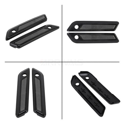 Voodoo Cycle House Custom Black Hard Saddlebag Latch Cover Smoke Reflectors For Harley Touring Road King Road Glide Street Glide 2014-up