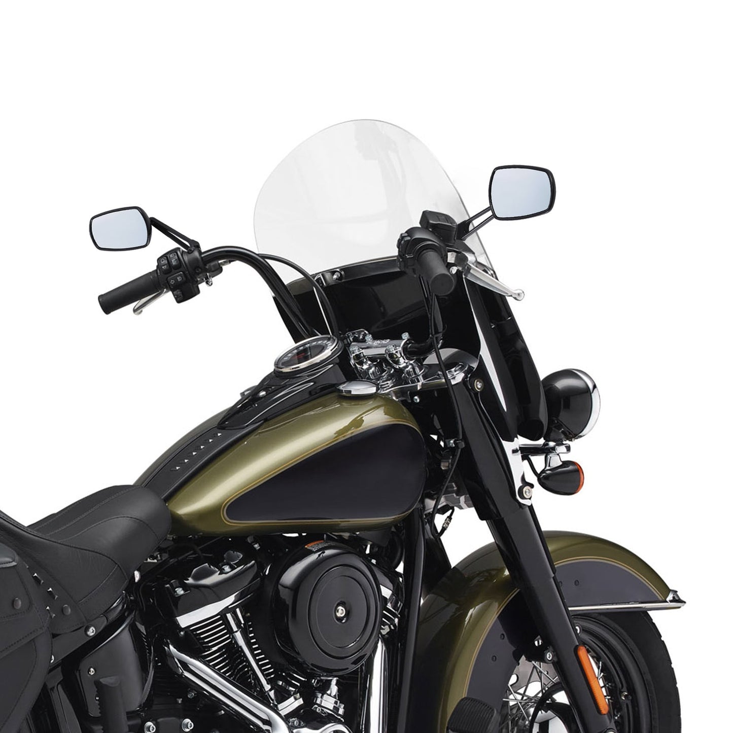 Voodoo Cycle House Custom Mirrors For Harley-Davidson & Custom Applications Touring Street Glide Road King Dyna Fat Boy Bob Low Rider Softail Slim Sportster 883