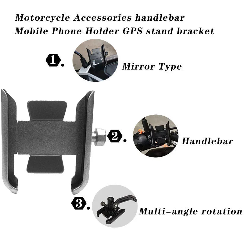 Voodoo Cycle House Indian FTR 1200 S FTR1200 Carbon / Rally Chief VINTAGE Scout CNC Handlebar - Mirror Mount Mobile Phone Holder