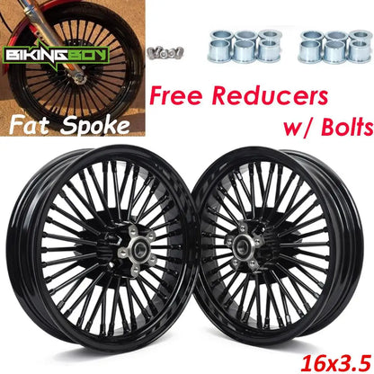 Voodoo Cycle House Custom Wheels For Touring Bagger Electra Glide FLHT Road King FLHR Street Glide FLHX 84-08 Front 16" 3.5" Rear 16" 3.5" 5.5" Wheel Rim Hub