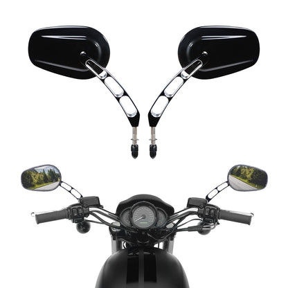 Voodoo Cycle House Custom Mirrors For Harley-Davidson & Custom Applications Touring Street Electra Glide Road King Sportster 883 1200 Dyna Fat Boy Bob Heritage Softail