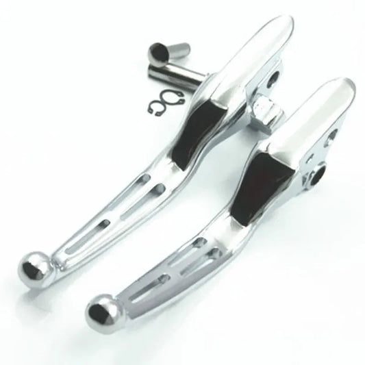 Voodoo Cycle House Custom Chrome/Black Slotted Clutch/Brake Levers For Harley Street  Road Glide FLHX FLTR Touring Trike models