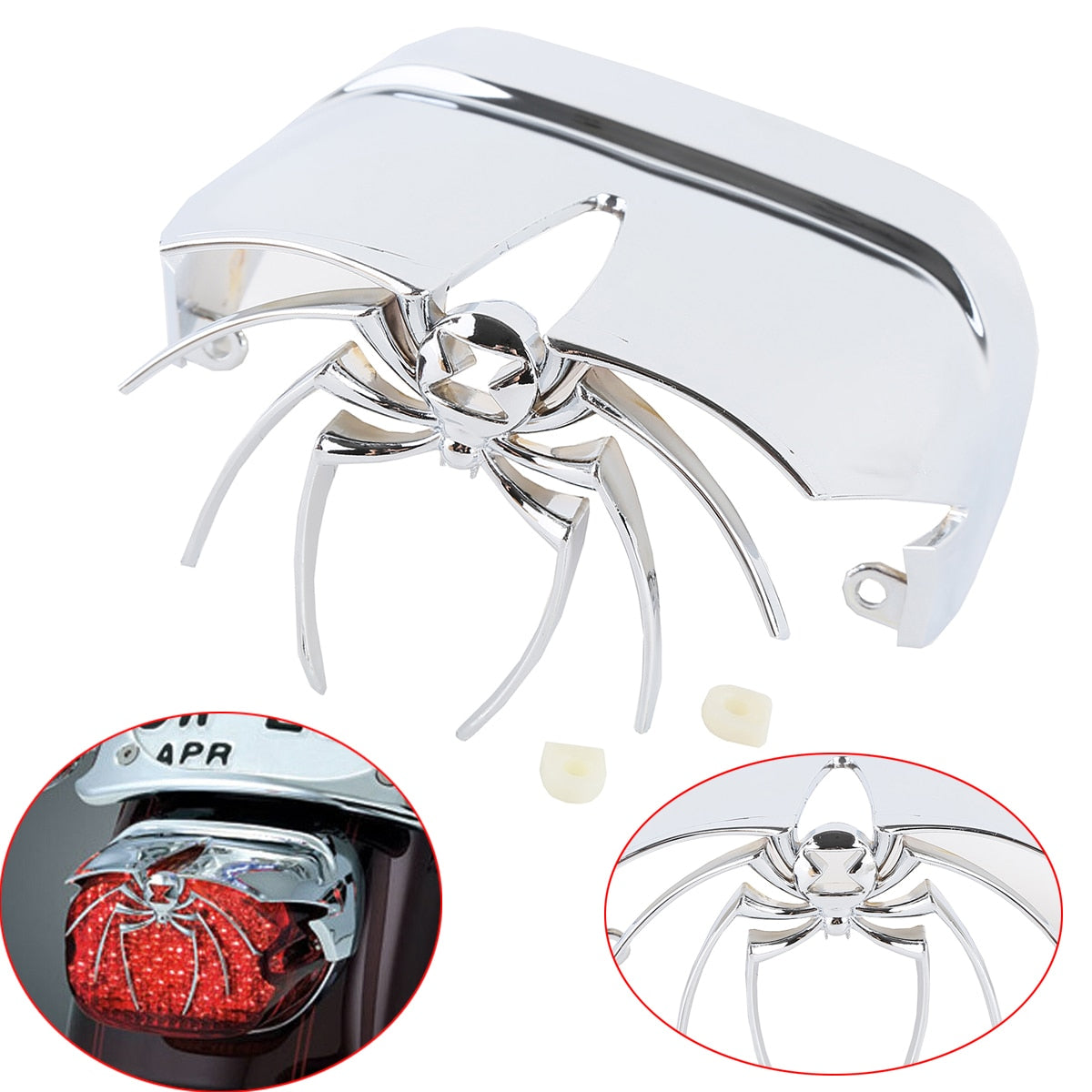 Voodoo Cycle House Custom 3-D Spider Rear Tail Light Cover For Various Harley-Davidson Models