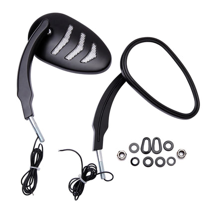 Voodoo Cycle House Custom Rearview Mirrors With LED Turn Signals For Harley Davidson