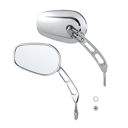 Voodoo Cycle House Custom Mirrors For Harley-Davidson & Custom Applications Touring Street Electra Glide Road King Sportster 883 1200 Dyna Fat Boy Bob Heritage Softail
