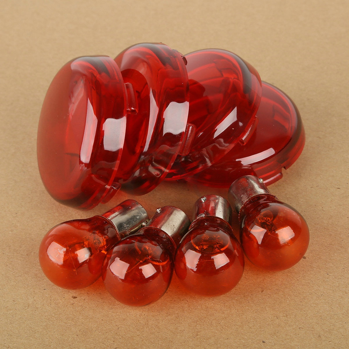 Voodoo Cycle House Turn Signal Lenses W/ Bulbs For Harley-Davidson & Custom Applications