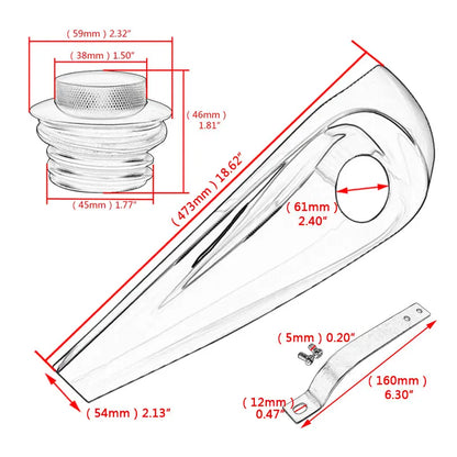 Voodoo Cycle House Custom Smooth Dash Fuel Tank Console Trim Panel Kit For Harley Touring Glides Road King 2008 Up
