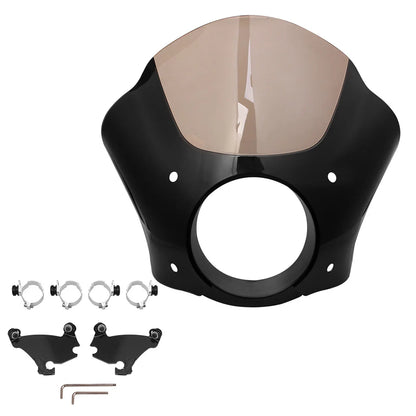 Voodoo Cycle House Black Front Headlight Fairing Windshield Bracket For Harley Sportster XL 1200 883 Custom XL883N