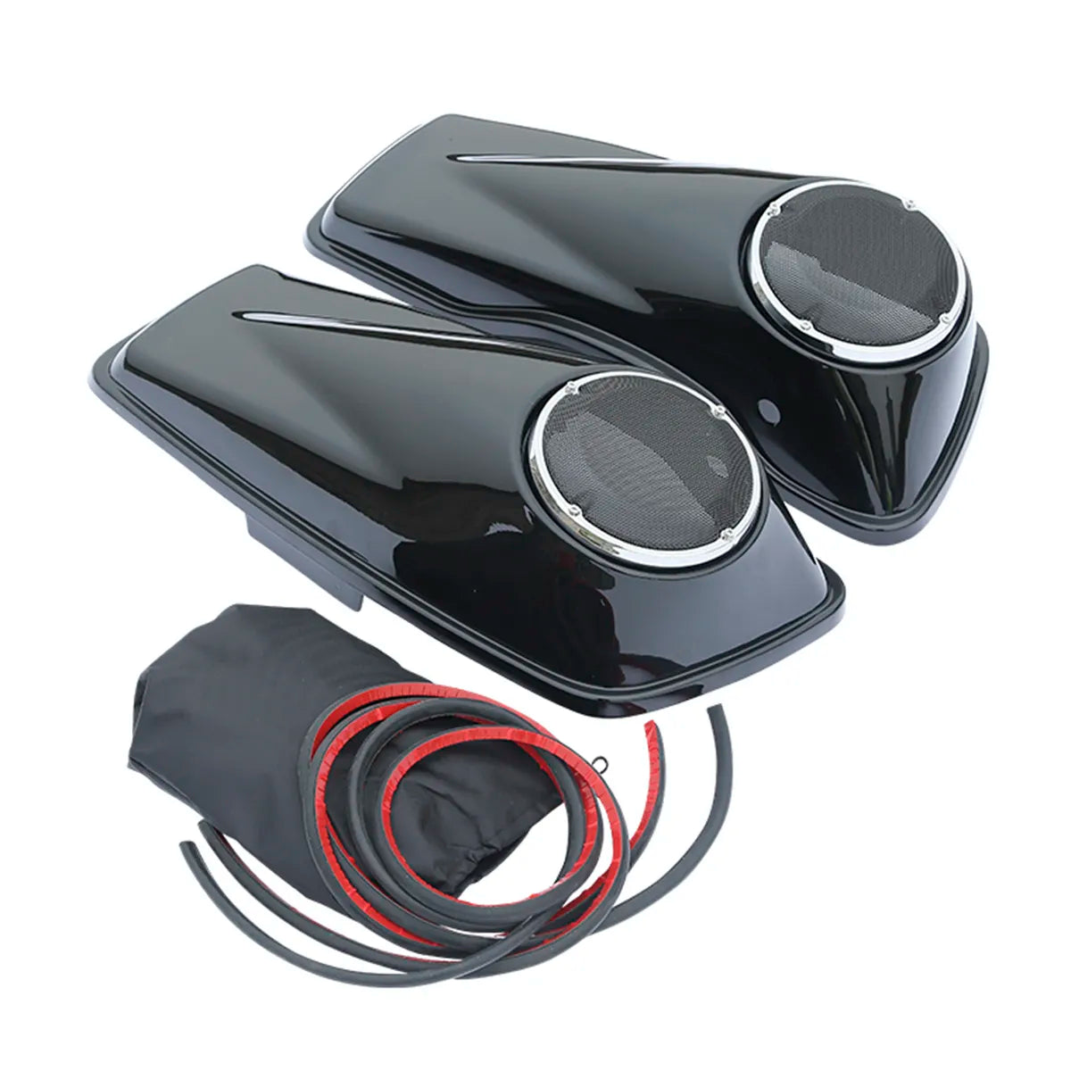 Voodoo Cycle House Custom Saddlebag 6.5" Speaker Lids For Harley-Davidson Touring Models Electra Street Glide Road King FLHR FLHT 2014-UP