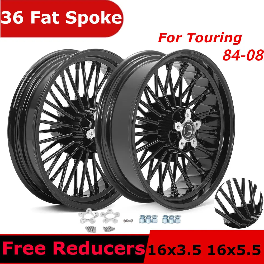 Voodoo Cycle House Custom Wheels For Touring Bagger Electra Glide FLHT Road King FLHR Street Glide FLHX 84-08 Front 16" 3.5" Rear 16" 3.5" 5.5" Wheel Rim Hub