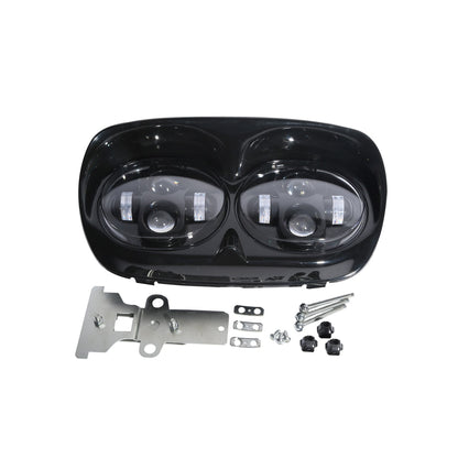 Voodoo Cycle House Dual LED Headlight For Harley-Davidson Road Glide 1998-2013