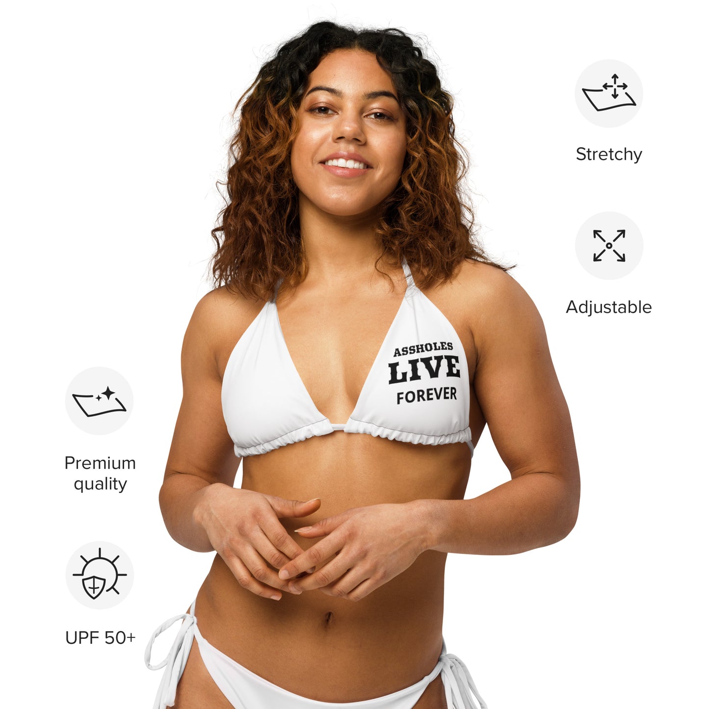 VOODOO MACHINE CO. All-over print recycled string bikini top