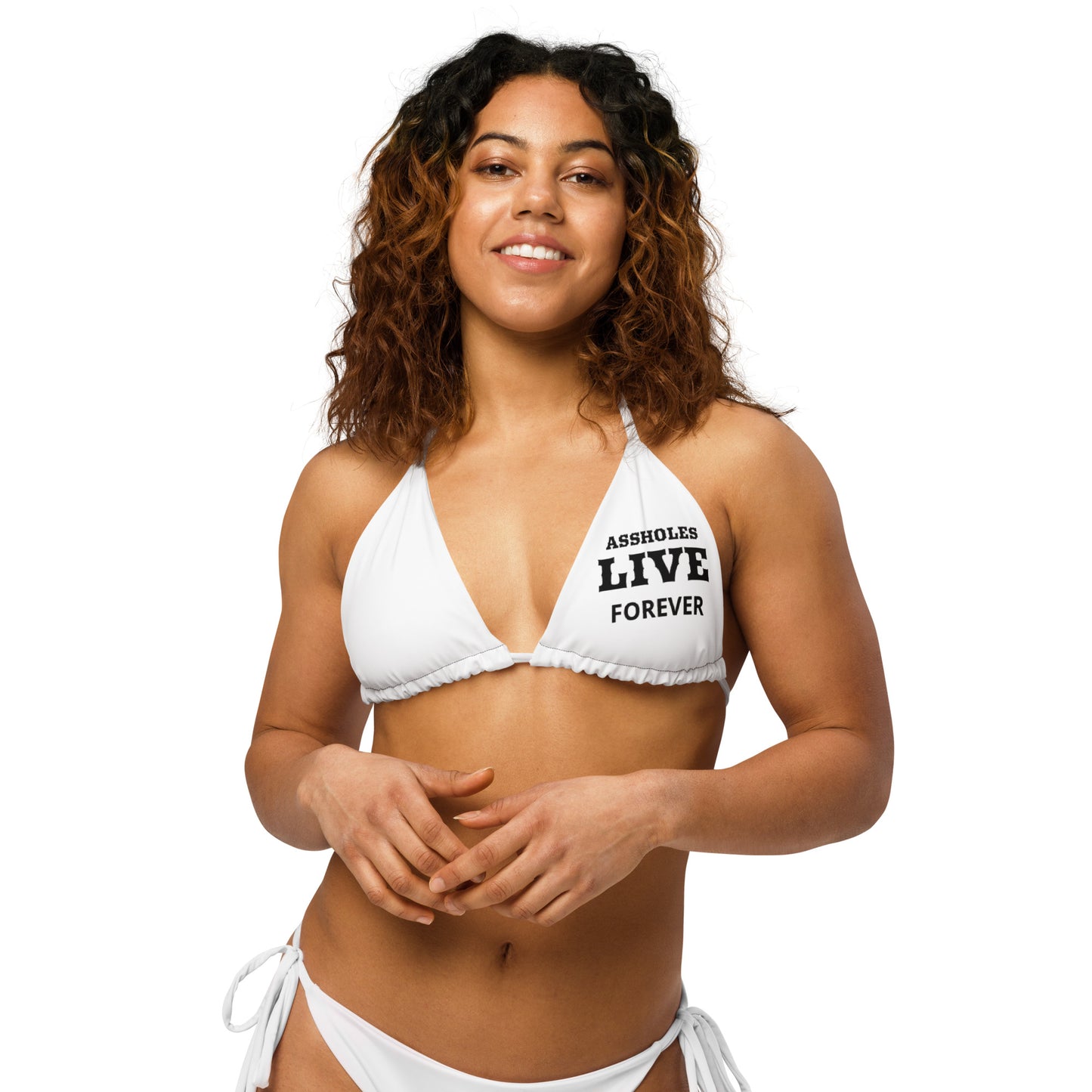 VOODOO MACHINE CO. All-over print recycled string bikini top