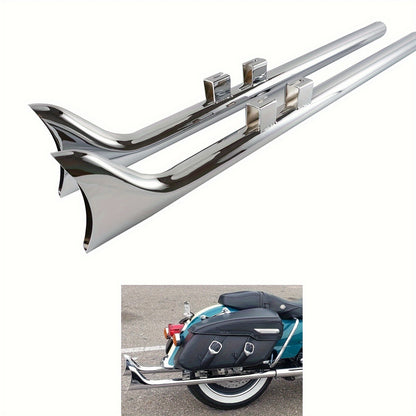 Voodoo Cycle House Custom 36 Inch Fishtail Exhaust for Harley Davidson Touring Models 1995-2016, For Roadking FLHR, Streetglide, FLHXS, Ultra Limited, Electra