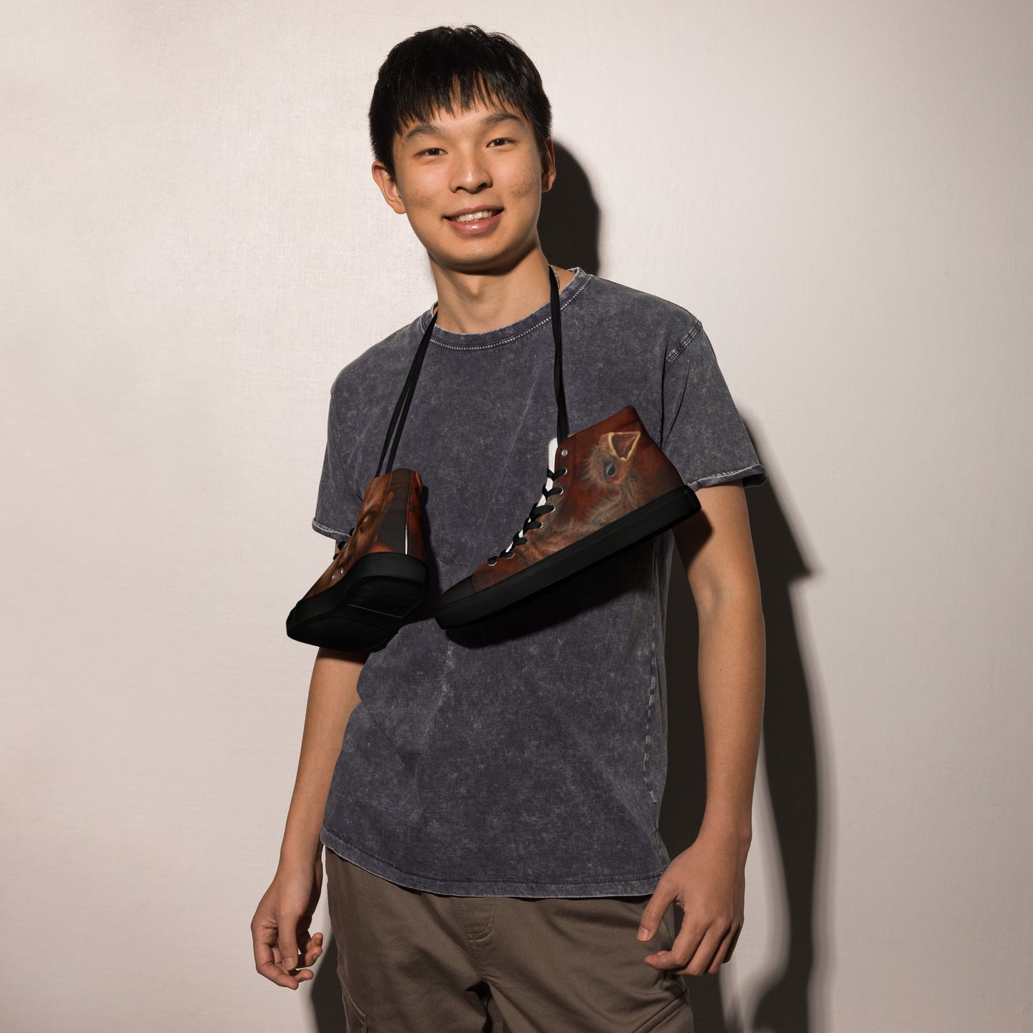 BLACK CULT SOCIETY - BIRD BRAIN Men’s high top canvas shoes
