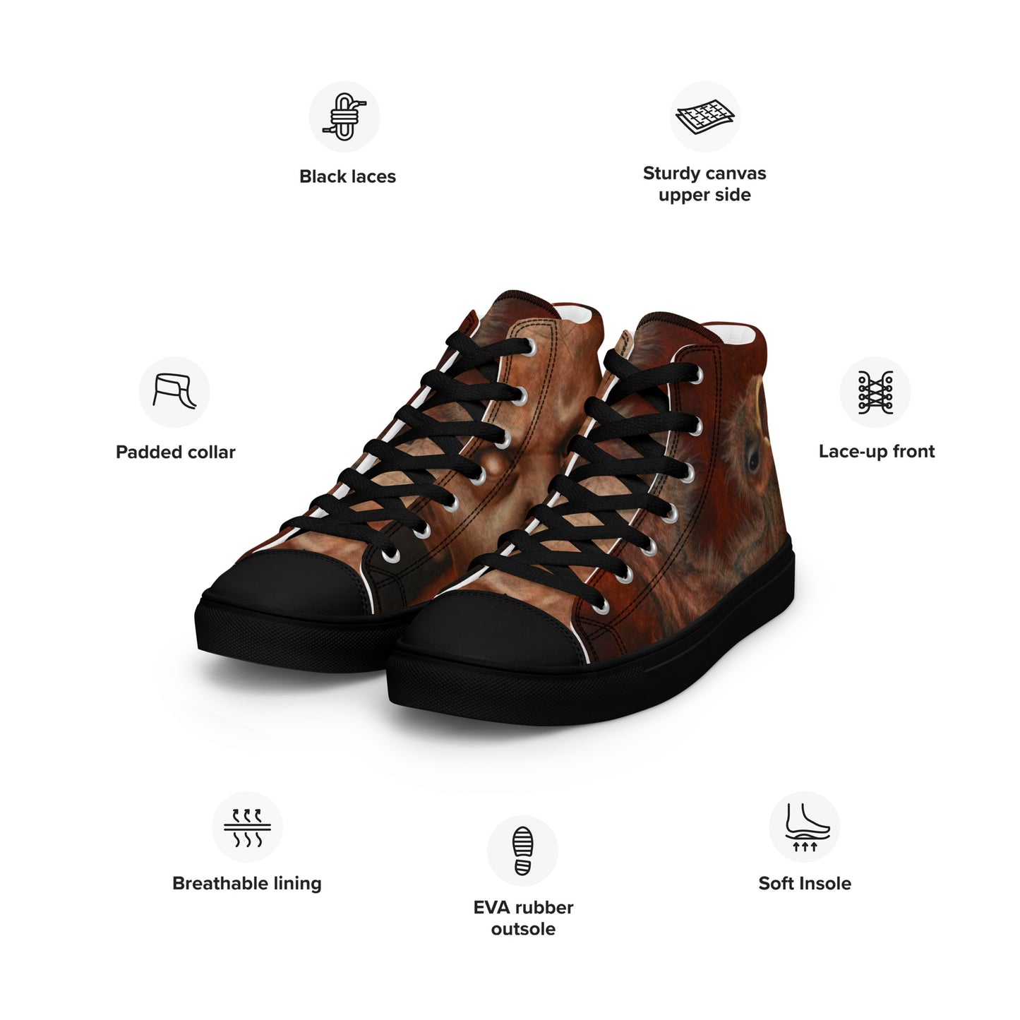 BLACK CULT SOCIETY - BIRD BRAIN Men’s high top canvas shoes