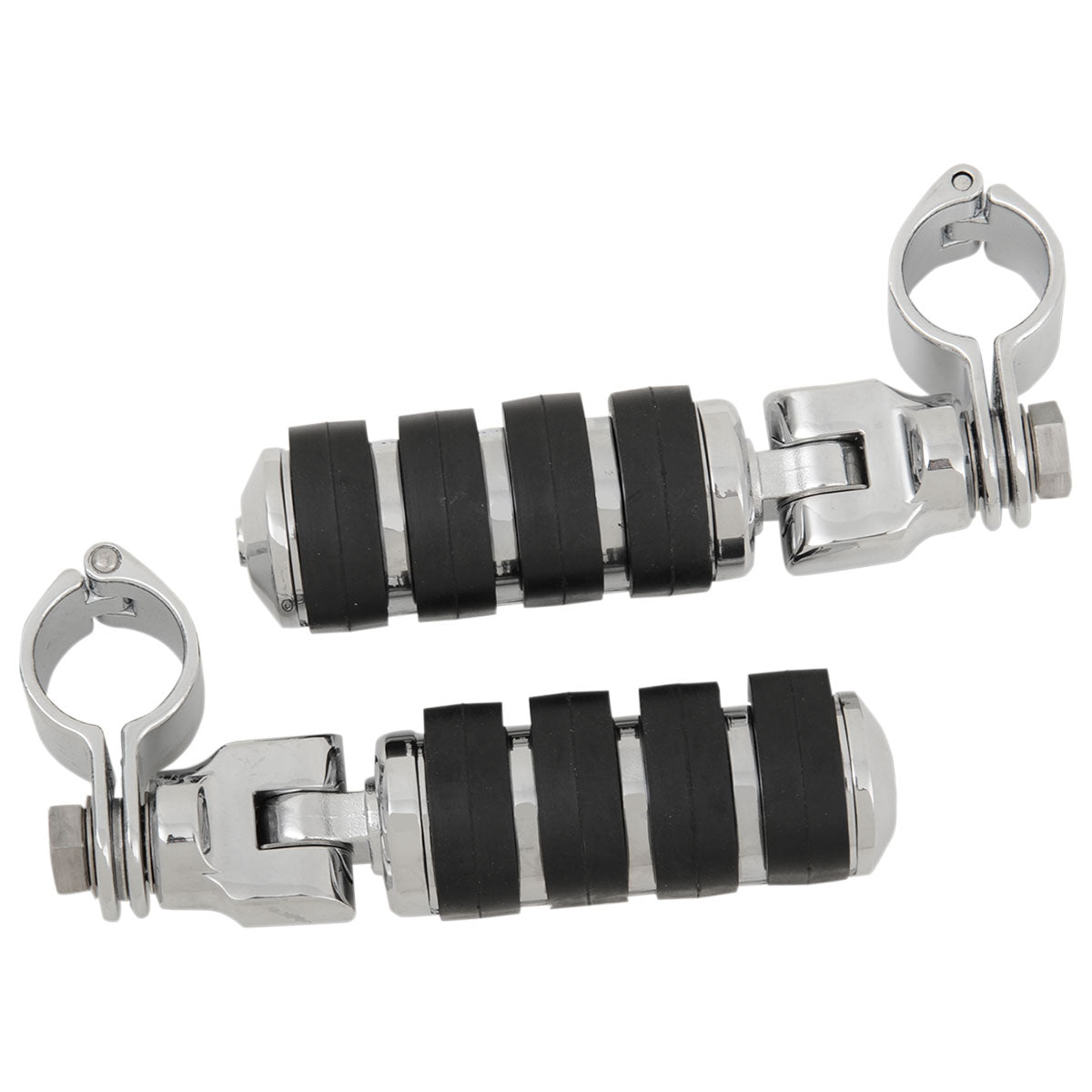 Custom Large Chrome Pegs with Mounts and 1-1/4" Quick Clamps