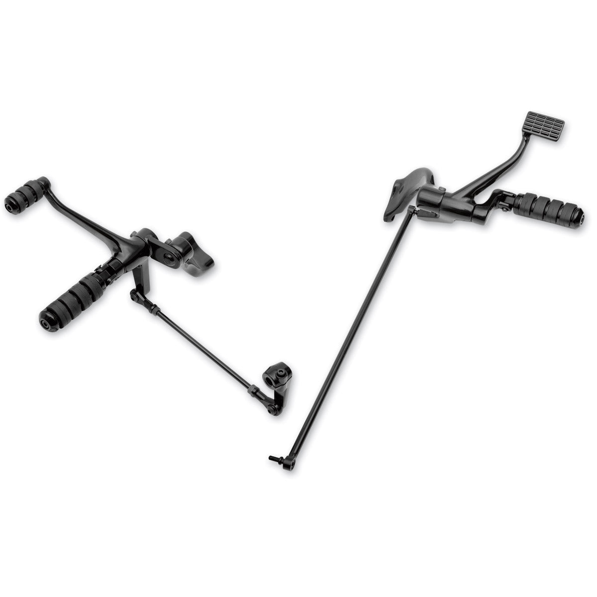 Custom Harley-Davidson and Custom Applications Black +2" Extended Forward Control Kit with Rubber Insert Pegs