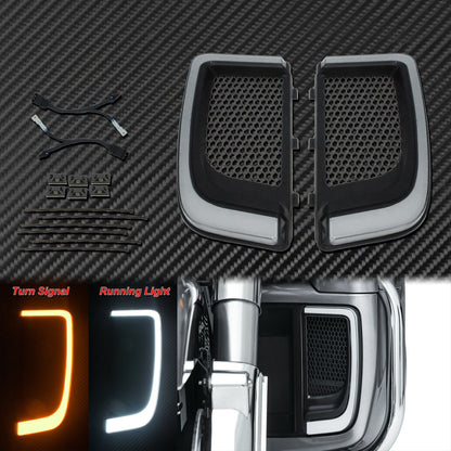 Voodoo Cycle House LED Turn Signal Lights For Lower Fairing Grills On Harley-Davidson Touring Models