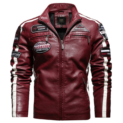 Voodoo Machine Co. Men's Slim Fit Motorcycle Logo Embroidery Bomber Jacket