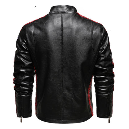 Voodoo Machine Co. Men's Slim Fit Motorcycle Logo Embroidery Bomber Jacket