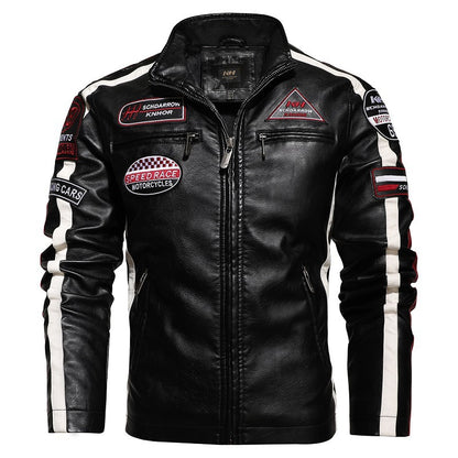 Voodoo Machine Co. Men's Slim Fit Motorcycle Logo Embroidery Bomber Jacket