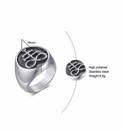 SIGIL OF LUCIFER UNISEX STAINLESS STEEL RING
