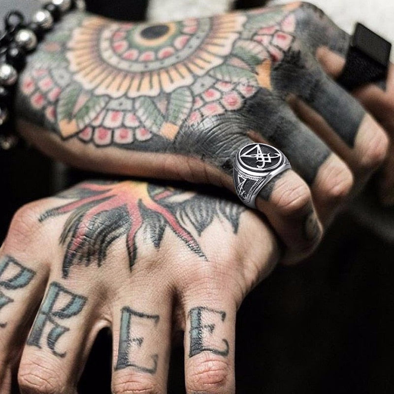 SIGIL OF LUCIFER UNISEX STAINLESS STEEL RING