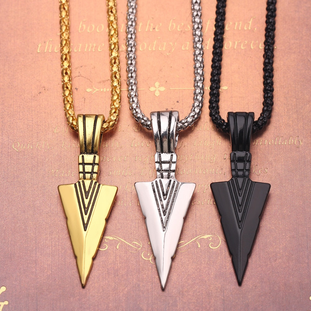 Metal Arrow Pendant  Necklace