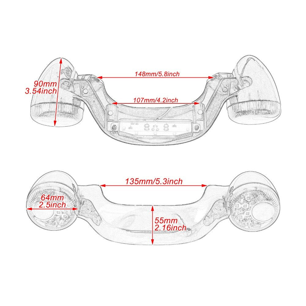 Rear Turn Signals / Brake Light & Mounting Bar For Harley-Davidson Touring Models