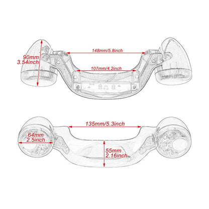 Rear Turn Signals / Brake Light & Mounting Bar For Harley-Davidson Touring Models