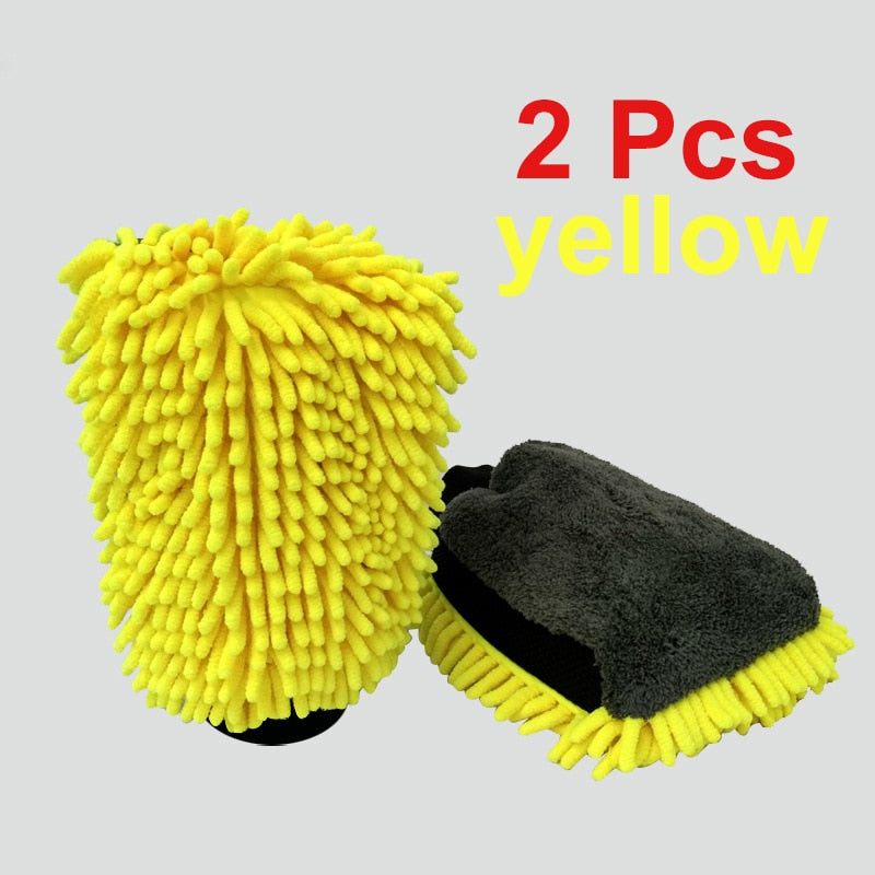 2x Microfiber Car Wash Gloves
