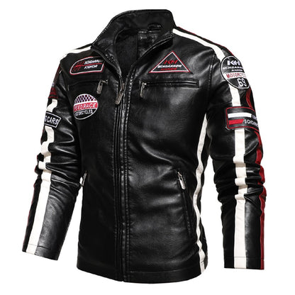 Voodoo Machine Co. Men's Slim Fit Motorcycle Logo Embroidery Bomber Jacket