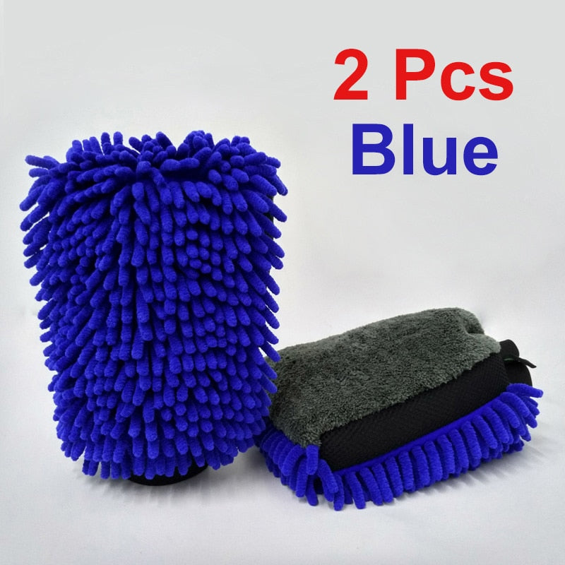 2x Microfiber Car Wash Gloves