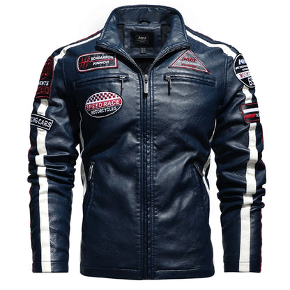 Voodoo Machine Co. Men's Slim Fit Motorcycle Logo Embroidery Bomber Jacket