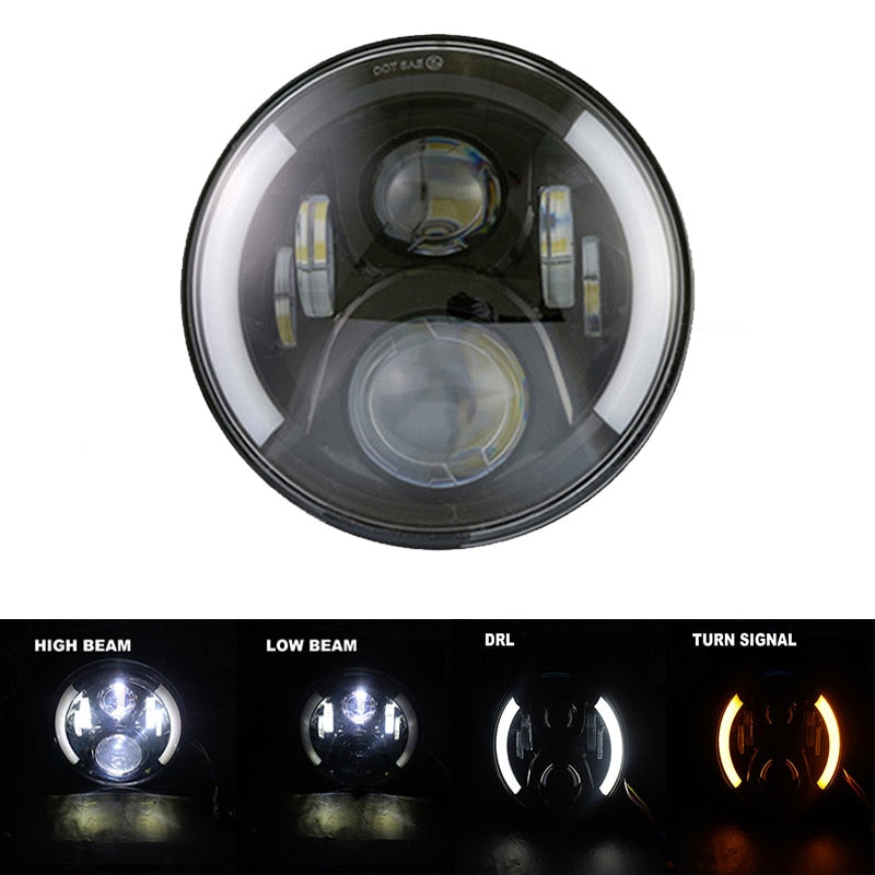 Voodoo Cycle House 7 inch LED Headlight for Harley-Davidson & Indian Touring Models