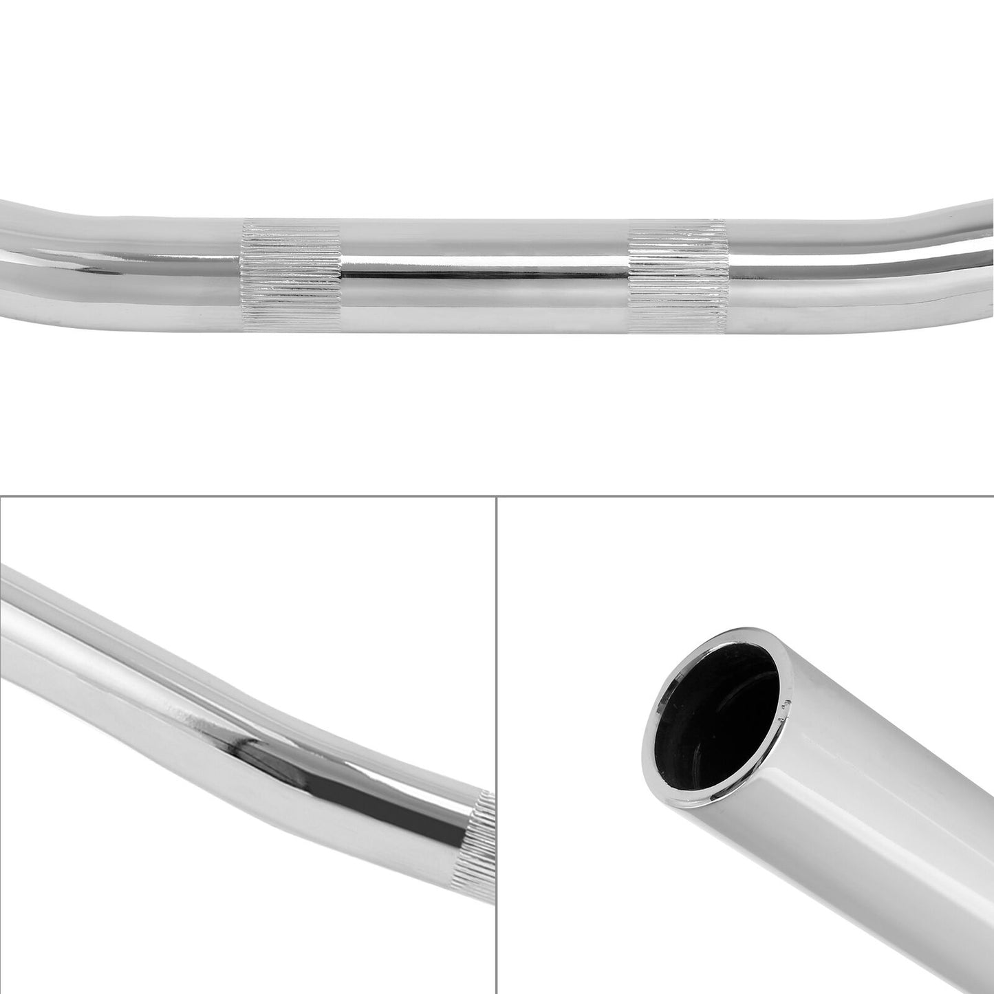 Voodoo Cycle House Custom Chrome / Black Drag Bar Handlebars For Harley-Davidson & Custom Applications