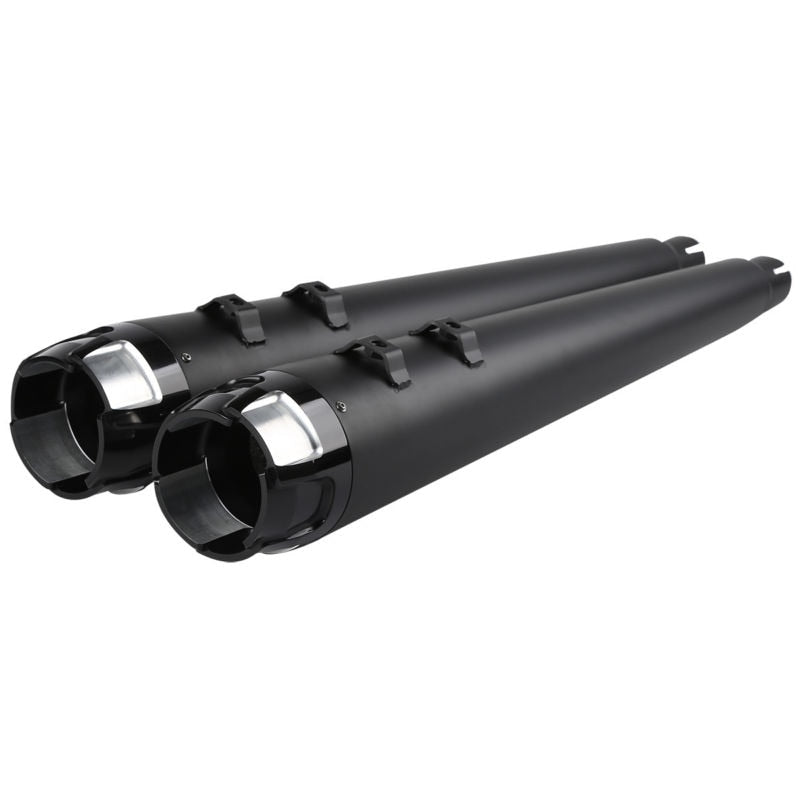 Voodoo Cycle House Custom 4" Chrome/Black Megaphone Slip-on Mufflers For 1995-2016 Harley-Davidson Touring Models