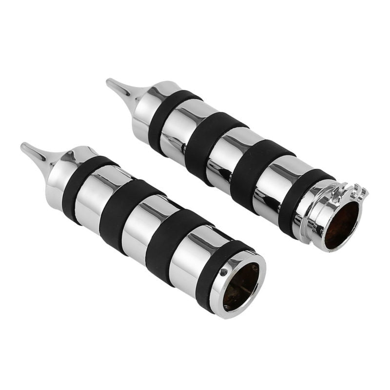 Voodoo Cycle House Custom Chrome Spike Hand Grips For Harley-Davidson & Custom Applications
