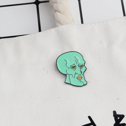 Green Bald Head Clothing Pin