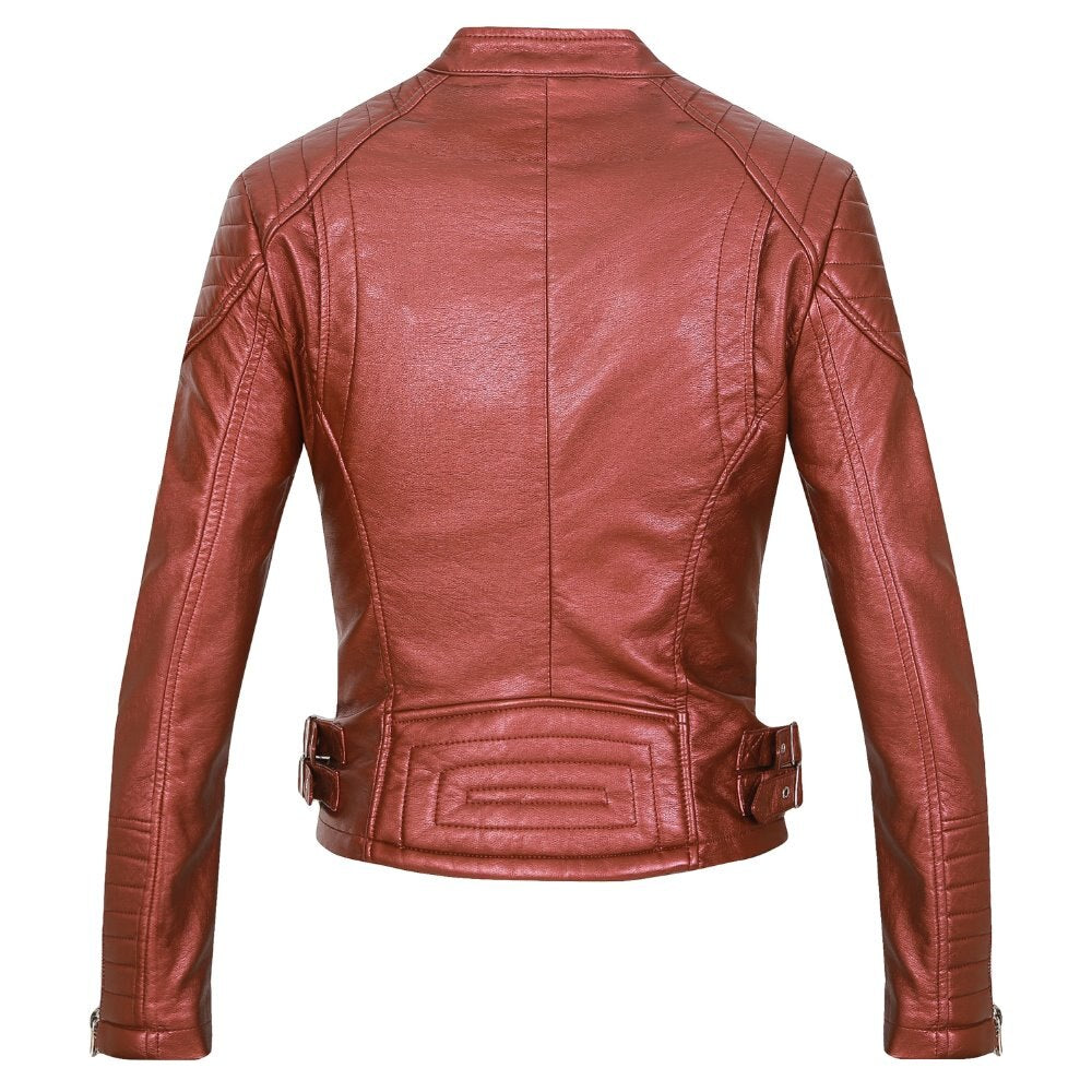Voodoo Machine Co. Women's Slim Fit Casual Faux Leather Jacket